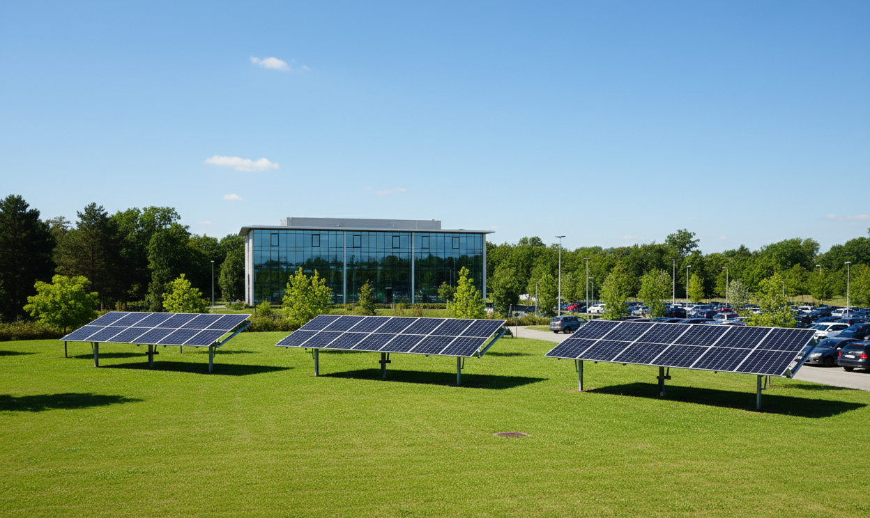 Installation de trois trackers solaires sur un site industriel